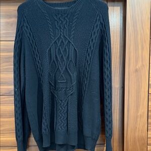 Alexander McQueen Black Cable Knit Crewneck Sweater